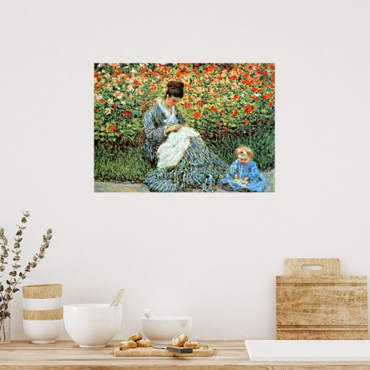 Monets berühmtes Gemälde: Camille Monet und Child Poster (Küche)