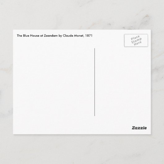 Monets blaues Haus in Zaandam Postkarte (Rückseite)