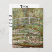 Monets "Bridge Over a Pond of Water Lilies" 1899 Einladung (Vorne/Hinten)