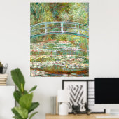 Monet's Bridge über einen Teich der Wasserlien Poster (Heimbüro)