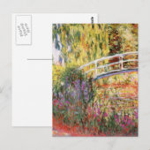 Monet's Bridge und Blume Postkarte (Vorne/Hinten)