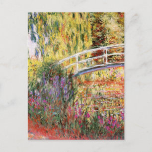 Monet's Bridge und Blume Postkarte