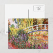 Monet's Bridge und Blume Postkarte (Vorne/Hinten)