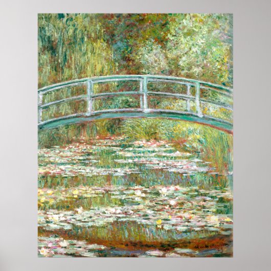 Monets Brücke über einen Teich mit Seerosen Poster (Vorne)