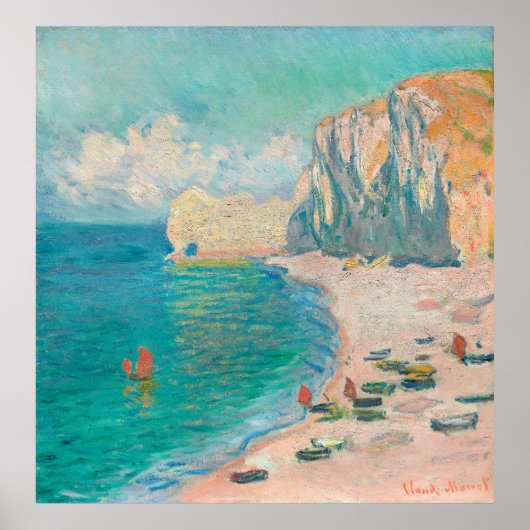 Monet's Der Strand und die Falaise d'Or Poster (Vorne)