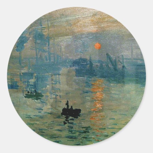 Monets Eindruck Sonnenaufgang (Soleil Levant) - 18 Runder Aufkleber (Vorderseite)