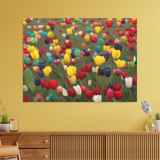 Monets Französischer Garten in Giverny farbenfrohe Leinwanddruck (Insitu (Wohnzimmer))