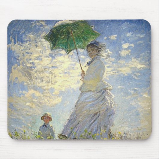 Monet's Frau mit einem Sonnenschirm (Der Spazierga Mousepad (Vorne)