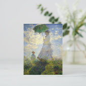 Monet's Frau mit einem Sonnenschirm (Der Spazierga Postkarte (Stehend Vorderseite)