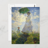 Monet's Frau mit einem Sonnenschirm (Der Spazierga Postkarte (Vorne/Hinten)