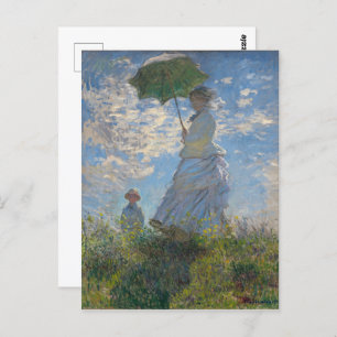 Monets Frau mit Sonnenschirm, beeindruckende Lands Postkarte