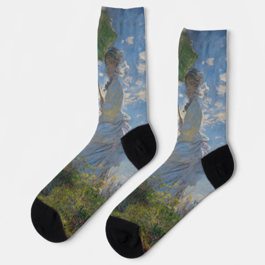Monets Frau mit Sonnenschirm, beeindruckende Lands Socken (Linkes Detail)