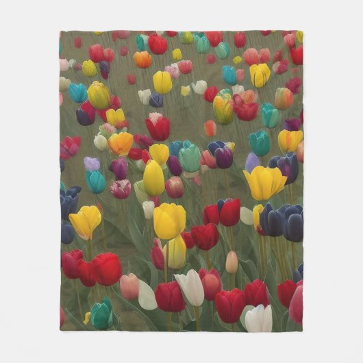 Monet's French Garden at Giverny Tulips Print 1 Fleecedecke (Vorderseite)