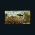 Monet's Garden in Argenteuil von Claude Monet Adressaufkleber<br><div class="desc">Der Artist's Garden in Argenteuil (Eine Ecke des Gartens mit Dahlias) (1873) von Claude Monet ist ein Vintager Impressionismus feiner Kunst Blumenmalerei. Ein Landhaus liegt im Hintergrund. Ein Paar in der Liebe geht vorbei an einem romantischen Frühlingsgarten mit blühenden Rose und anderen Blume. Über den Künstler: Claude Monet (1840-1926) war...</div>