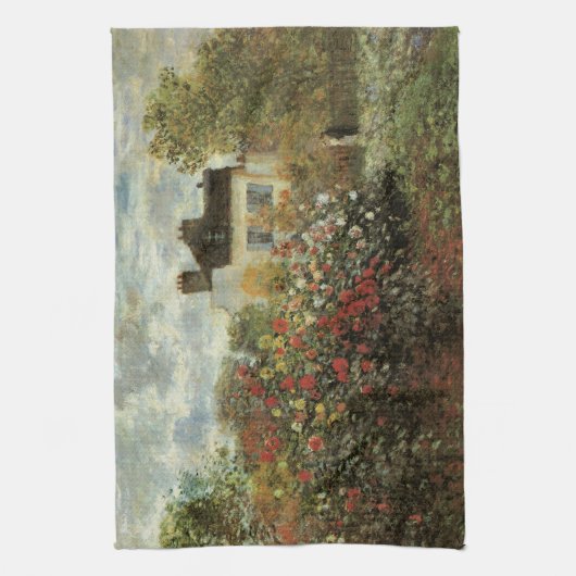 Monet's Garden in Argenteuil von Claude Monet Geschirrtuch (Vertikal)