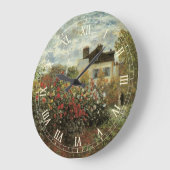 Monet's Garden in Argenteuil von Claude Monet Große Wanduhr (Winkel)