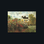 Monet's Garden in Argenteuil von Claude Monet Leinwanddruck<br><div class="desc">Der Artist's Garden in Argenteuil (Eine Ecke des Gartens mit Dahlias) (1873) von Claude Monet ist ein Vintager Impressionismus feiner Kunst Blumenmalerei. Ein Landhaus liegt im Hintergrund. Ein Paar in der Liebe geht vorbei an einem romantischen Frühlingsgarten mit blühenden Rose und anderen Blume. Über den Künstler: Claude Monet (1840-1926) war...</div>
