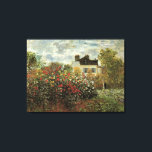 Monet's Garden in Argenteuil von Claude Monet Leinwanddruck<br><div class="desc">Der Artist's Garden in Argenteuil (Eine Ecke des Gartens mit Dahlias) (1873) von Claude Monet ist ein Vintager Impressionismus feiner Kunst Blumenmalerei. Ein Landhaus liegt im Hintergrund. Ein Paar in der Liebe geht vorbei an einem romantischen Frühlingsgarten mit blühenden Rose und anderen Blume. Über den Künstler: Claude Monet (1840-1926) war...</div>