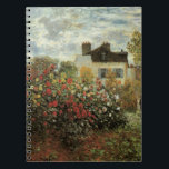 Monet's Garden in Argenteuil von Claude Monet Notizblock<br><div class="desc">Der Artist's Garden in Argenteuil (Eine Ecke des Gartens mit Dahlias) (1873) von Claude Monet ist ein Vintager Impressionismus feiner Kunst Blumenmalerei. Ein Landhaus liegt im Hintergrund. Ein Paar in der Liebe geht vorbei an einem romantischen Frühlingsgarten mit blühenden Rose und anderen Blume. Über den Künstler: Claude Monet (1840-1926) war...</div>