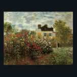 Monet's Garden in Argenteuil von Claude Monet Poster<br><div class="desc">Der Artist's Garden in Argenteuil (Eine Ecke des Gartens mit Dahlias) (1873) von Claude Monet ist ein Vintager Impressionismus feiner Kunst Blumenmalerei. Ein Landhaus liegt im Hintergrund. Ein Paar in der Liebe geht vorbei an einem romantischen Frühlingsgarten mit blühenden Rose und anderen Blume. Über den Künstler: Claude Monet (1840-1926) war...</div>
