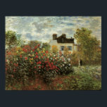 Monet's Garden in Argenteuil von Claude Monet Poster<br><div class="desc">Der Artist's Garden in Argenteuil (Eine Ecke des Gartens mit Dahlias) (1873) von Claude Monet ist ein Vintager Impressionismus feiner Kunst Blumenmalerei. Ein Landhaus liegt im Hintergrund. Ein Paar in der Liebe geht vorbei an einem romantischen Frühlingsgarten mit blühenden Rose und anderen Blume. Über den Künstler: Claude Monet (1840-1926) war...</div>