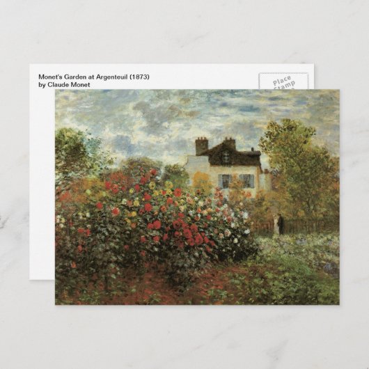 Monet's Garden in Argenteuil von Claude Monet Postkarte (Vorne/Hinten)