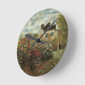 Monet's Garden in Argenteuil von Claude Monet Runde Wanduhr (Winkel)