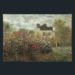 Monet's Garden in Argenteuil von Claude Monet Stofftischset<br><div class="desc">Der Artist's Garden in Argenteuil (Eine Ecke des Gartens mit Dahlias) (1873) von Claude Monet ist ein Vintager Impressionismus feiner Kunst Blumenmalerei. Ein Landhaus liegt im Hintergrund. Ein Paar in der Liebe geht vorbei an einem romantischen Frühlingsgarten mit blühenden Rose und anderen Blume. Über den Künstler: Claude Monet (1840-1926) war...</div>