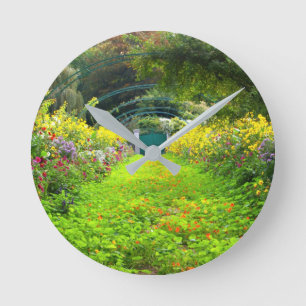 Monet's Grande Allee, Monet's Garten, hübsch Runde Wanduhr