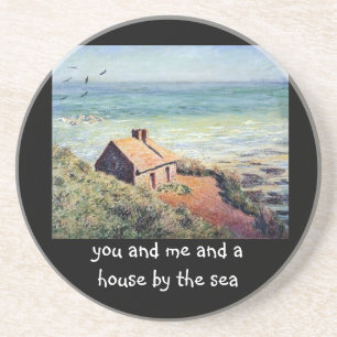Monets "Haus durch das Meer" costers Sandstein Untersetzer