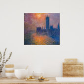Monet's Houses of Parliament, Sunset Poster (Küche)