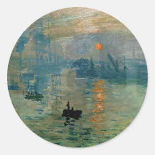 Monets Impression Sonnenaufgang (soleil levant) -  Runder Aufkleber