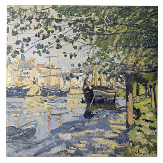 Monets Kunstwerk, Seine bei Rouen, Fliese (Vorderseite)