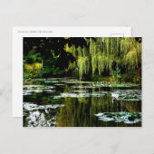 Monets Lily Pond with Willows, Giverny, Frankreich Postkarte (Vorne/Hinten)
