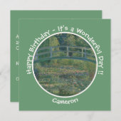 Monets Party Water-Lily Pond und Footbridge Einladung (Vorne/Hinten)