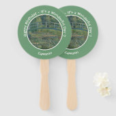 Monets Party Water-Lily Pond und Footbridge Fächer (Vorne und Hinten)