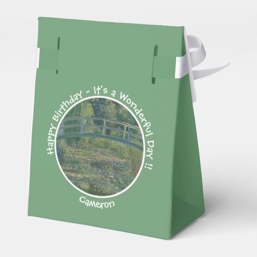 Monets Party Water-Lily Pond und Footbridge Geschenkschachtel (Rückseite)