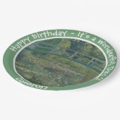 Monets Party Water-Lily Pond und Footbridge Pappteller (Schrägansicht)