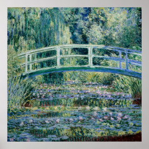 Monets Seerosen und Japanische Brücke Poster
