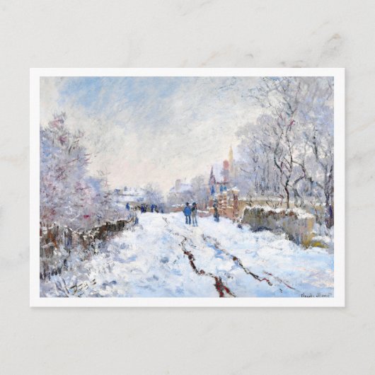 Monet's Snow at Argenteuil Landschaft Postkarte (Vorderseite)