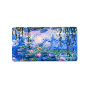 Monets Wasser-Lilien Adressaufkleber