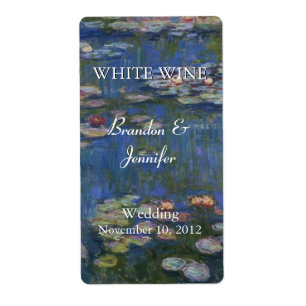 Monets Wasser-Lilien, die Wein-Aufkleber Wedding