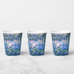 Monets Wasser Lilien Mix und Match Pappbecher<br><div class="desc">Water Lilies,  1919 berühmtes Gemälde von Claude Monet,  mit farblich abgestimmten Festfarben pinkisch-lila und Monet blau,  bereit zu mischen und zu ergänzen.</div>