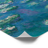 Monets Water Lilien Vintage Poster (Ecke)