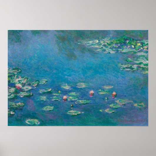 Monets Water Lilien Vintage Poster (Vorne)
