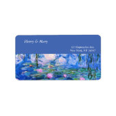 Monets Water Lilies Adressaufkleber (Vorne)