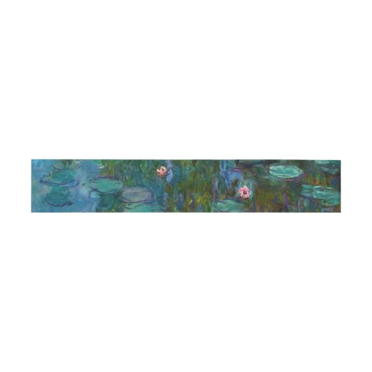 Monets Water Lilies Aquarell Blumenhochzeit Einladungsbanderole (Flach)