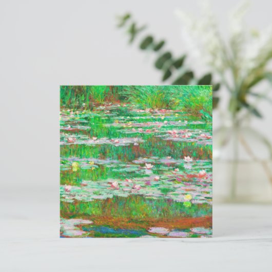 Monets Water Lilies Einladung (Stehend Vorderseite)