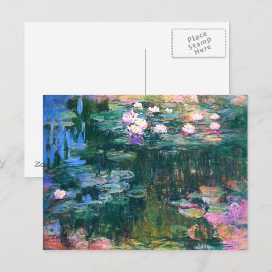 Monets Water Lilies Postkarte (Vorne/Hinten)