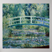Monets Water Lilies und Japanische Brücke Poster (Vorne)